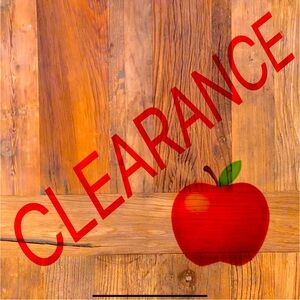 Wooden Surface with Clearance Sign